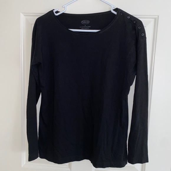 Talbots Tops - Talbots Black Top with Button Detail